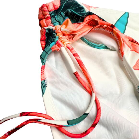 Coco Reef Island Flora Shirred High Waist Floral Bikini Bottoms Small Tropical - Picture 3 of 10